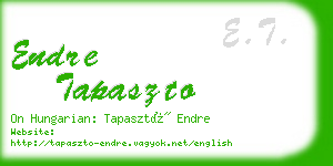 endre tapaszto business card